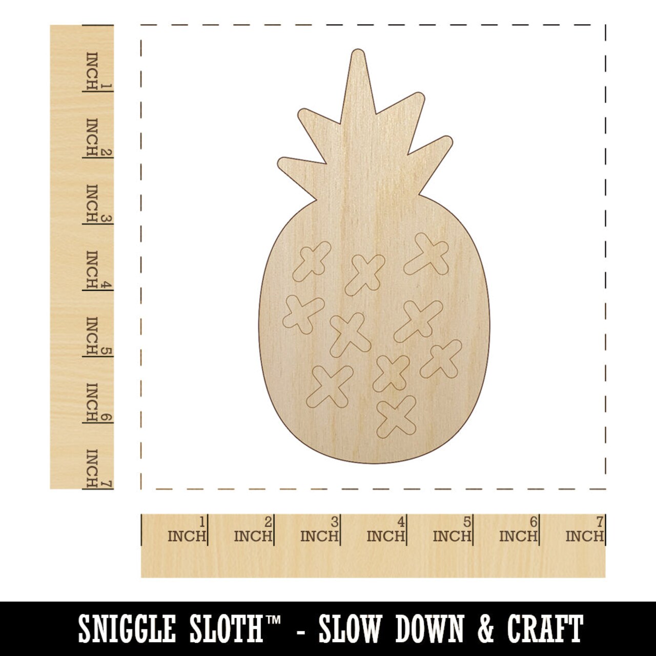 Pineapple Doodle Unfinished Wood Shape Piece Cutout for DIY Craft Projects